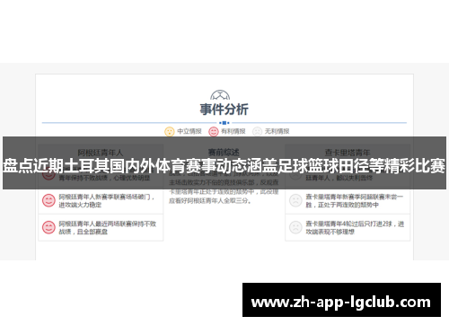 盘点近期土耳其国内外体育赛事动态涵盖足球篮球田径等精彩比赛